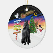 Kerstborden - Belgische herdershond Keramisch Ornament (Links)