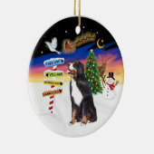 Kerstborden - Berner Sennenhond Keramisch Ornament (Rechts)