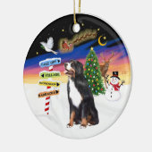 Kerstborden - Berner Sennenhond Keramisch Ornament (Links)