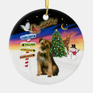 Kerstborden - Border Terrier Keramisch Ornament