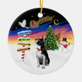 Kerstborden - Boston Terrier #3 Keramisch Ornament (Voorkant)