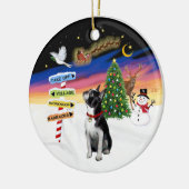 Kerstborden - Boston Terrier #3 Keramisch Ornament (Links)