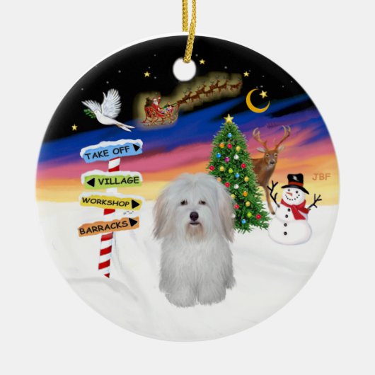 Kerstborden - Coton de Tulear #3 Keramisch Ornament (Voorkant)