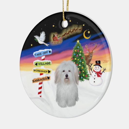 Kerstborden - Coton de Tulear #3 Keramisch Ornament (Links)