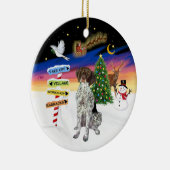 Kerstborden - Duitse Staande Pointer Keramisch Ornament (Rechts)