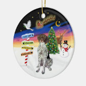 Kerstborden - Duitse Staande Pointer Keramisch Ornament (Links)