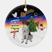 Kerstborden - Duitse Staande Pointer Keramisch Ornament (Achterkant)