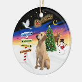 Kerstborden - Gele Labrador Keramisch Ornament (Links)
