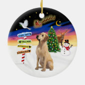 Kerstborden - Gele Labrador Keramisch Ornament (Achterkant)