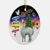 Kerstborden - Lama 12 Keramisch Ornament (Rechts)