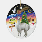 Kerstborden - Lama 12 Keramisch Ornament (Links)