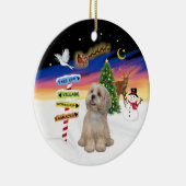 Kerstborden - Lhasa Apso (R2) Keramisch Ornament (Rechts)