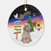 Kerstborden - Lhasa Apso (R2) Keramisch Ornament (Links)