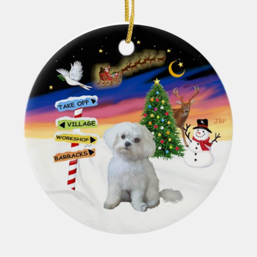 Kerstborden - Maltees #11 Keramisch Ornament (Voorkant)