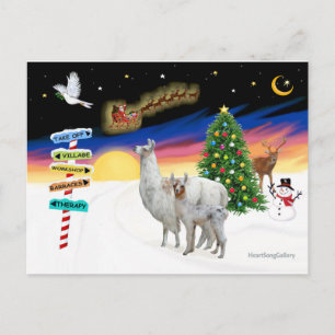 Kerstborden - Mama Lama en Baby Feestdagenkaart