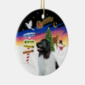 Kerstborden - Newfie Landseer Keramisch Ornament (Rechts)