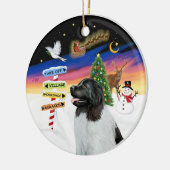 Kerstborden - Newfie Landseer Keramisch Ornament (Links)