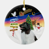 Kerstborden - Newfie Landseer Keramisch Ornament (Achterkant)