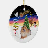 Kerstborden - Pomeranian #4 Keramisch Ornament (Rechts)