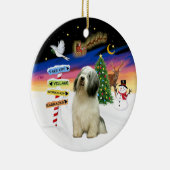 Kerstborden - Poolse Lowland Sheepdog Keramisch Ornament (Rechts)