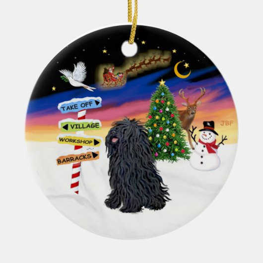Kerstborden - Puli Keramisch Ornament (Voorkant)