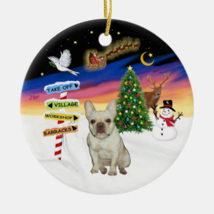 Kerstborden - Reekalf Franse Bulldog #1 Keramisch Ornament