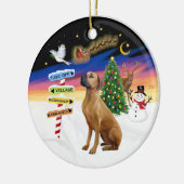 Kerstborden - Rhodeisn Ridgeback Keramisch Ornament (Links)