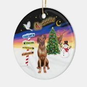 Kerstborden - Rhodesian Ridgeback Keramisch Ornament (Links)