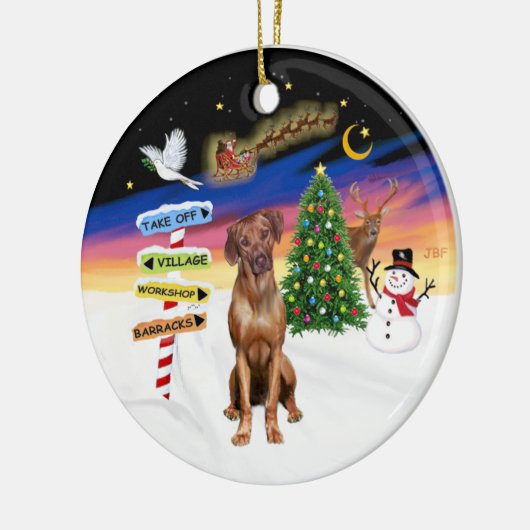 Kerstborden - Rhodesian Ridgeback Keramisch Ornament (Links)