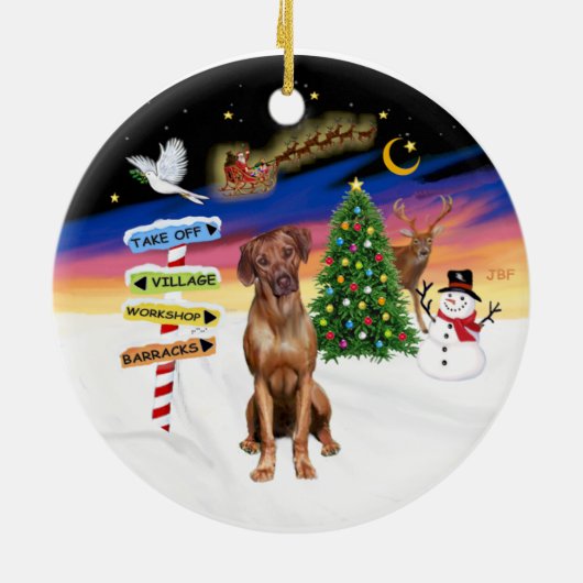 Kerstborden - Rhodesian Ridgeback Keramisch Ornament (Achterkant)