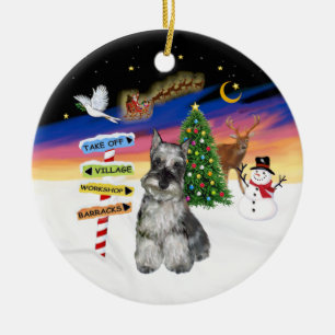 Kerstborden - Schnauzer #4 Keramisch Ornament