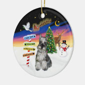 Kerstborden - Schnauzer #4 Keramisch Ornament (Links)