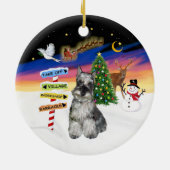 Kerstborden - Schnauzer #4 Keramisch Ornament (Achterkant)