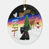 Kerstborden - Schotse Terrier #12 Keramisch Ornament (Links)