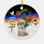 Kerstborden - Shih Tzu (P) Keramisch Ornament (Voorkant)
