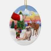 Kerstborden - Tibetaanse Spaniel Keramisch Ornament (Rechts)