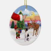 Kerstborden - Toy Fox Terrier Keramisch Ornament (Rechts)