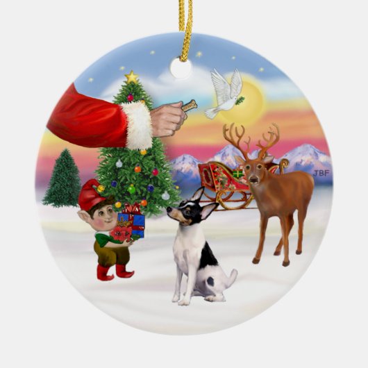 Kerstborden - Toy Fox Terrier Keramisch Ornament (Voorkant)