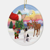 Kerstborden - Toy Fox Terrier Keramisch Ornament (Links)