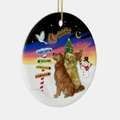 Kerstborden - Twee Golden Retrievers Keramisch Ornament (Rechts)