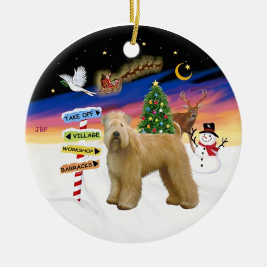Kerstborden - Wheaten (Stand) Keramisch Ornament (Voorkant)