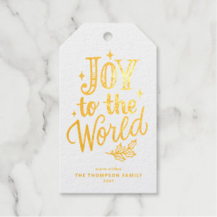 Kerstbordlettering 'Joy to the World' Kerstmis Cadeaulabels