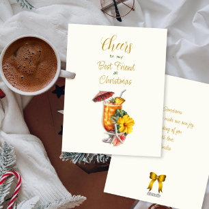 Kerstborrel Beste Vriend Tropische Cocktail Feestdagenkaart