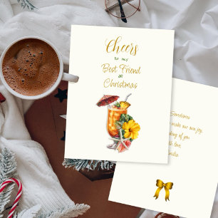Kerstborrel Beste Vriend Tropische Cocktail Feestdagenkaart