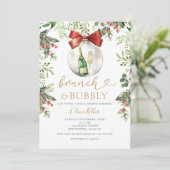 Kerstborrel & bubbels Kerst bruiloftsborrel  Kaart (Staand voorkant)