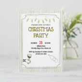 Kerstborrel /Feestelijke Kerstviering Kaart (Staand voorkant)