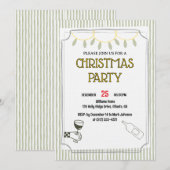 Kerstborrel /Feestelijke Kerstviering Kaart (Voorkant / Achterkant)