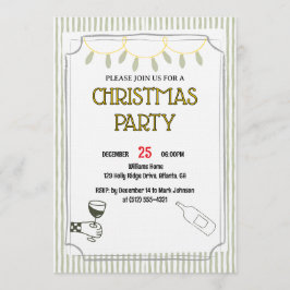 Kerstborrel /Feestelijke Kerstviering Kaart