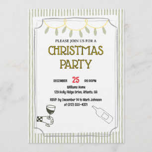 Kerstborrel /Feestelijke Kerstviering Kaart
