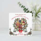 Kerstborrel met Charcuterie en Wijn Uitnodiging (Staand voorkant)